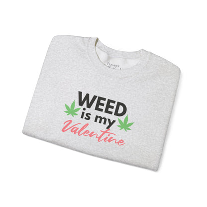 Valentine's Day Weed Long Sleeve Sweatshirt, Unisex Shirt Gift, Weed Lover Clothing, Funny Valentine Apparel, Cannabis Crewneck Jumper,