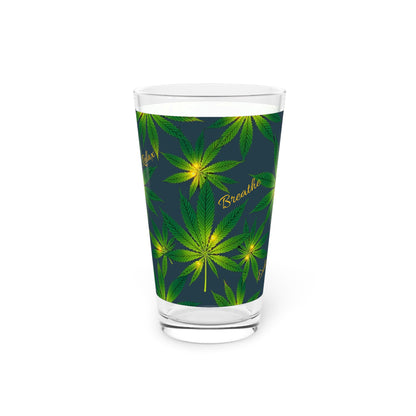 Stylish, Relaxing Cannabis-Inspired Pint Glass, Unique Beer Mug, Lifestyle Stoner Gift, Weed Lover Gift, 420 Drinkware, 420 Glass, 420 Gift