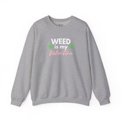Valentine's Day Weed Long Sleeve Sweatshirt, Unisex Shirt Gift, Weed Lover Clothing, Funny Valentine Apparel, Cannabis Crewneck Jumper,