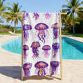 Purple Jellyfish Beach Towel