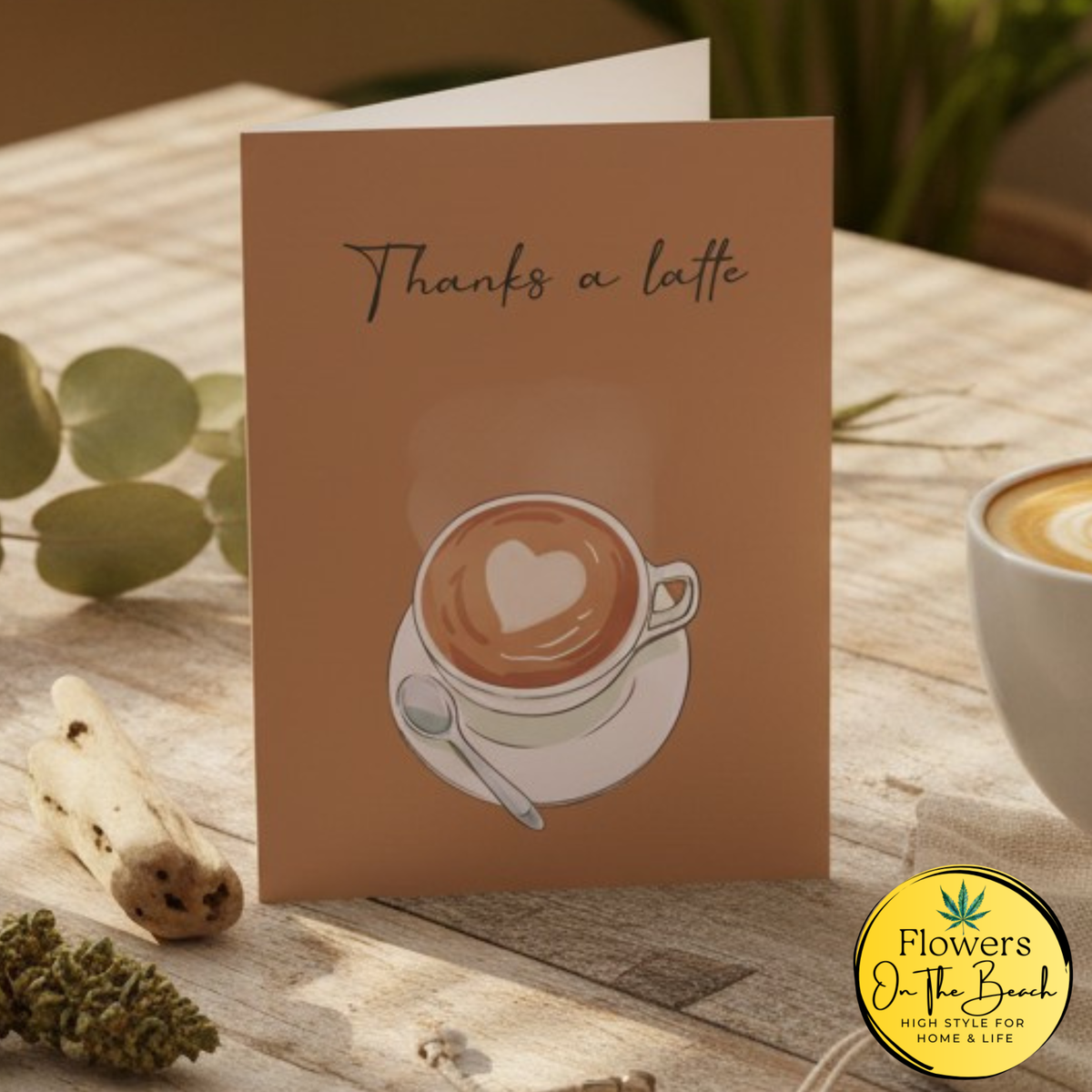 Thanks a Latte' Coffee Lover Notecard