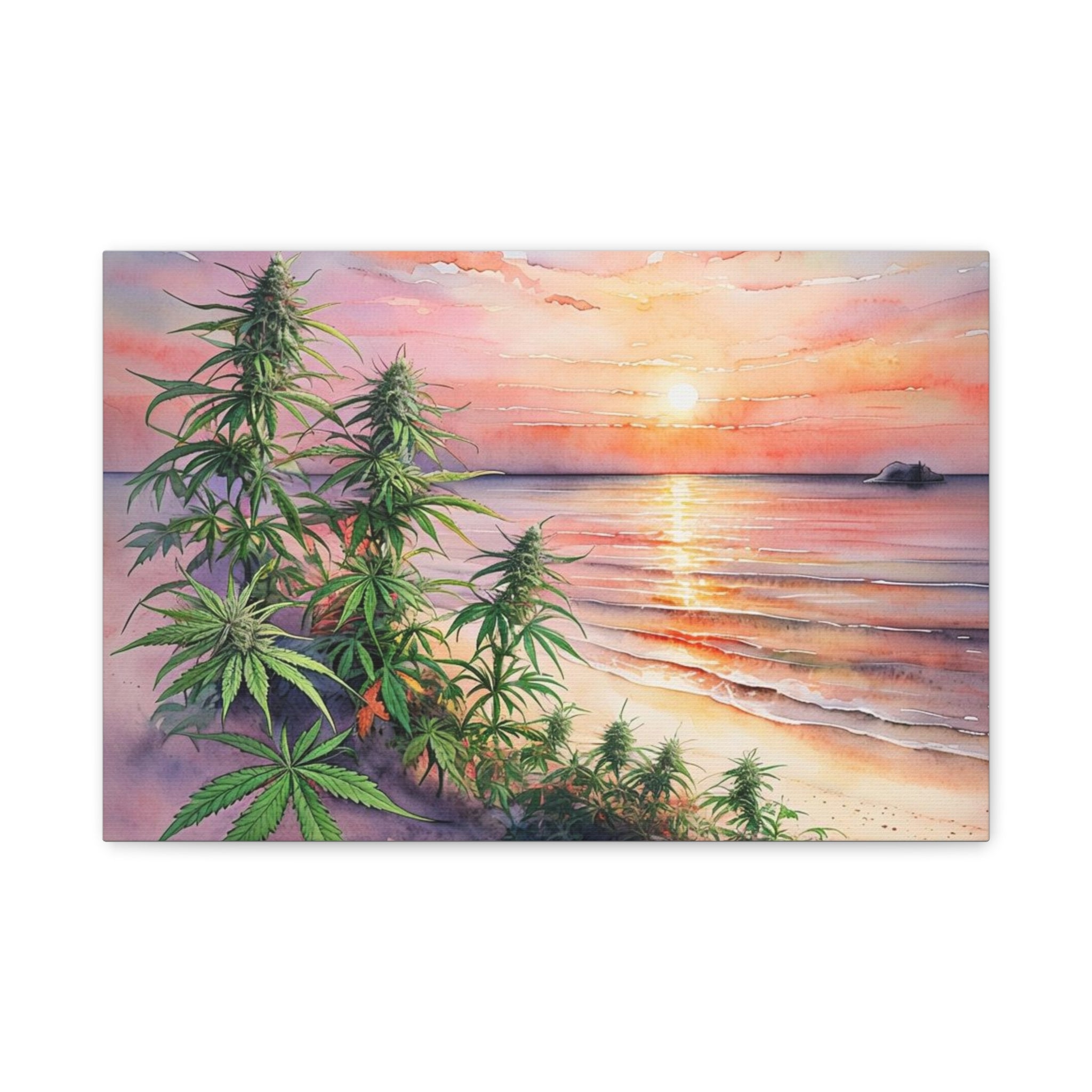 Cannabis Flowers on the Beach Wall Art