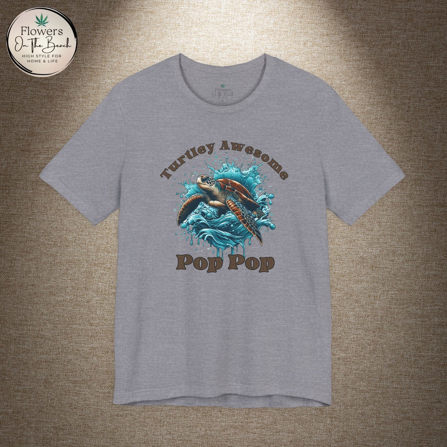 Turtley Awesome Pop Pop T-Shirt, Custom Turtle Family Shirt, Personalized Ocean Theme Tee, Sea Creature Graphic Top, Gift for Grandpa,