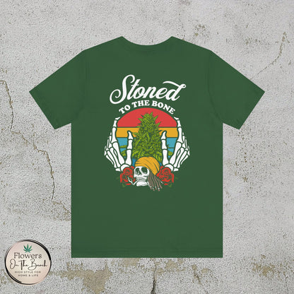 Stoned to the Bone Stoner T-Shirt, Weed Smokers Tee, 420 Holiday Shirt, Unisex Jersey Short Sleeve Tee, Casual Stoner Apparel, Rasta Apparel