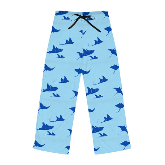 Stingray Women's Pajama Pants, Unique Lounge Sleepwear, Rare Ocean Lover Gift, Beachwear Bottoms, Underwater Animal PJ Trousers