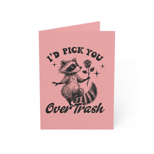 Greeting Card, Cute Racoon Card, Valentine's Day Card, I'd Choose You Over Trash, Birthday Card, Anniversary Card, Note Card