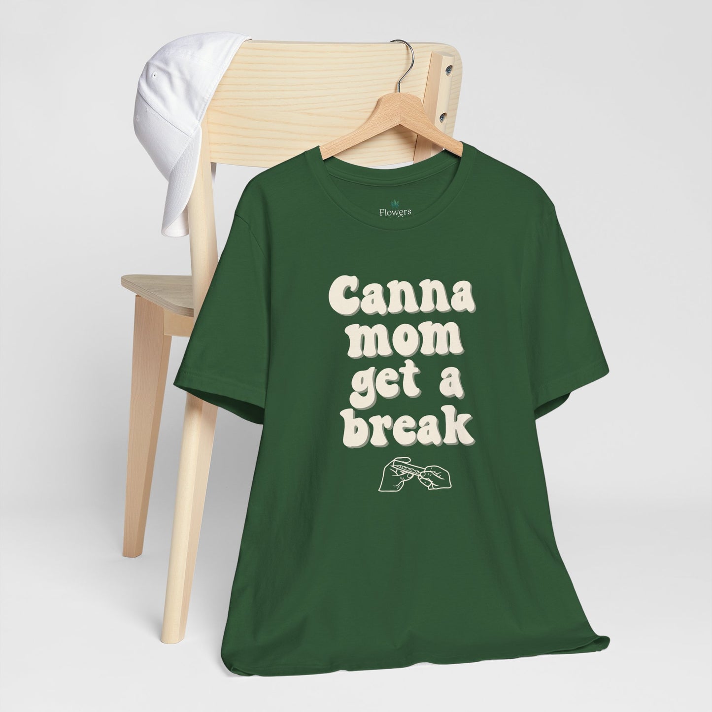 Canna Mom Get a Break Tee, Unisex Jersey T-Shirt, Cannabis Lover Gift, Relaxed Fit Tee, Perfect for Moms, Gift for 420 Celebrations