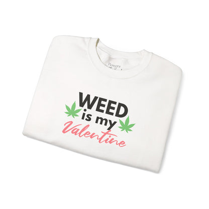 Valentine's Day Weed Long Sleeve Sweatshirt, Unisex Shirt Gift, Weed Lover Clothing, Funny Valentine Apparel, Cannabis Crewneck Jumper,