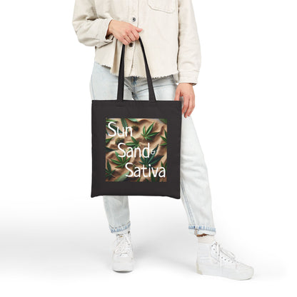 Sun Sand Sativa Bag, Stoner Bag, Stoner Gift, Beachy Stoner Bag, Cotton Bag, Weed Bag for Stoner, Sun Sand Sativa, Gift for Stoner