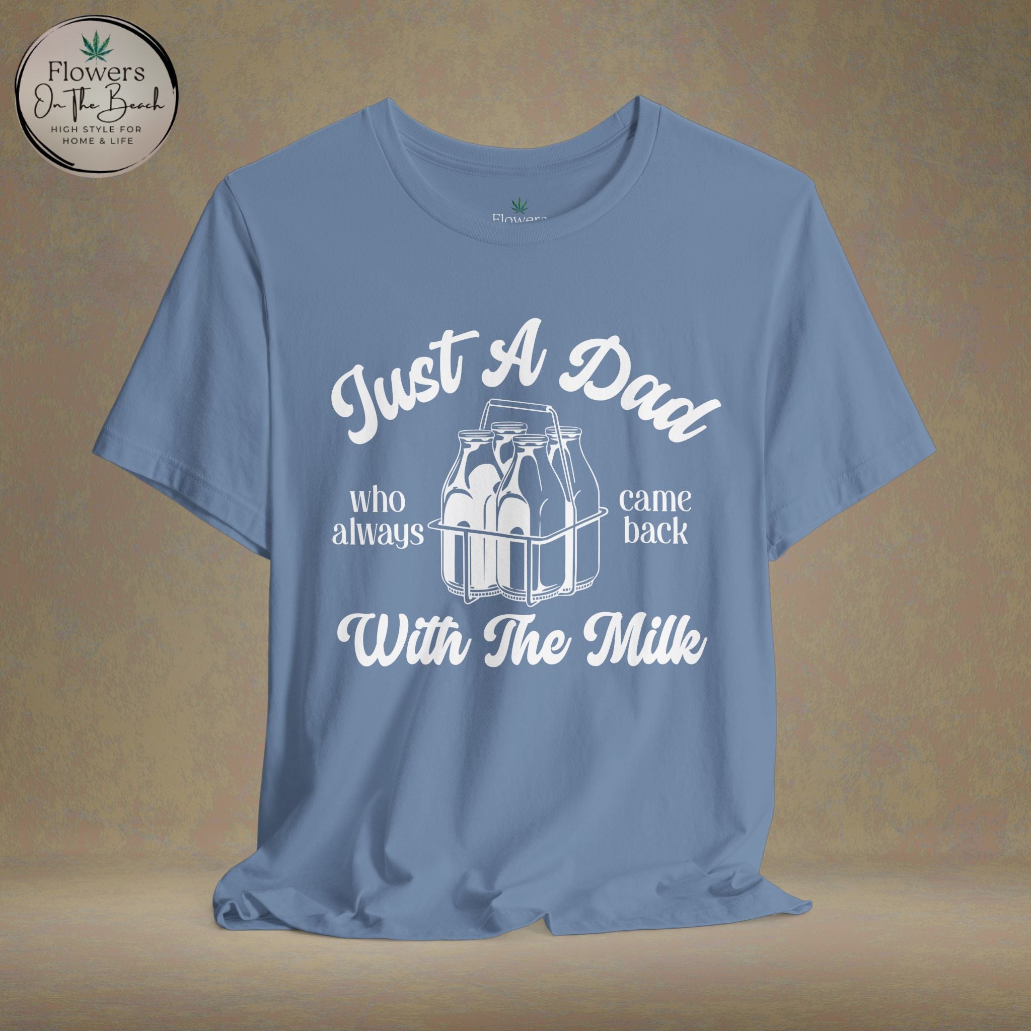 Just A Dad Who Came Back With Milk - Retro Vibe Dad Tee