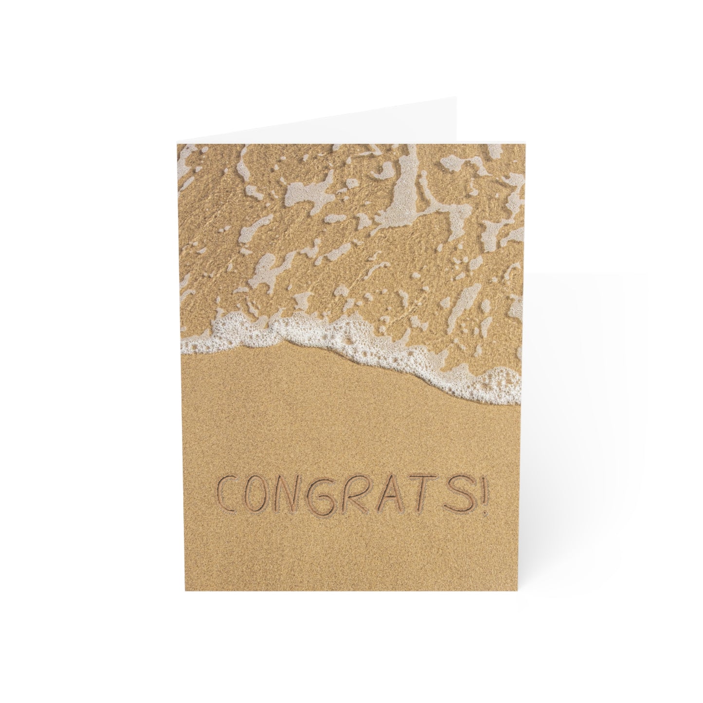 Blank Congrats Cards, Ocean Congratulations Card, Sand Writing Card, Beach Waves Awesome Card, Ocean Theme Note Card