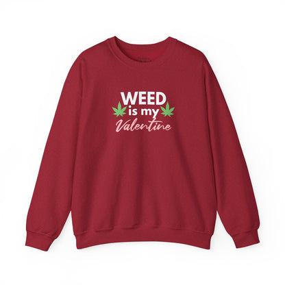 Valentine's Day Weed Long Sleeve Sweatshirt, Unisex Shirt Gift, Weed Lover Clothing, Funny Valentine Apparel, Cannabis Crewneck Jumper,