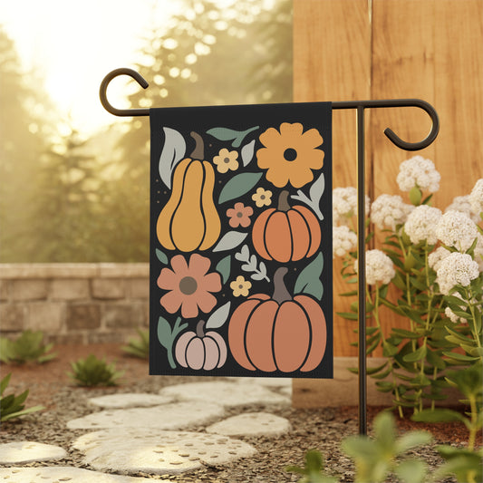 Boho Garden Banner, Unique Fall Flag, Boho Pumpkin Design, Garden Hanging Flag,  Cute Fall Garden Flag, Boho Halloween, Boho Fall Decor