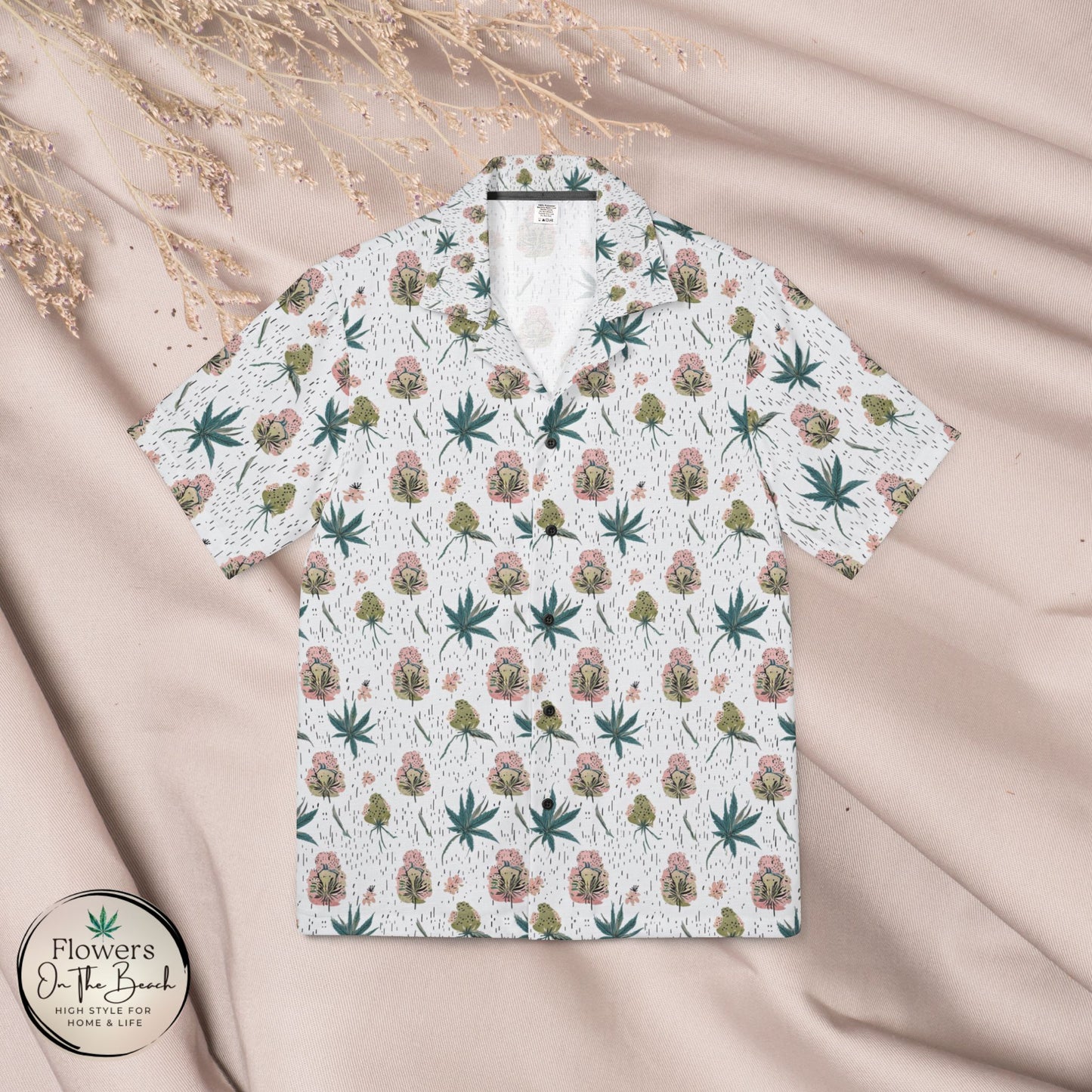 Variety Men's Hawaiian Camp Shirt, Weed Shirt, Marijuana Aloha Shirt, Tropical Cannabis Button-Up, Rasta Leaf Beach Shirt, Summer 420 Party