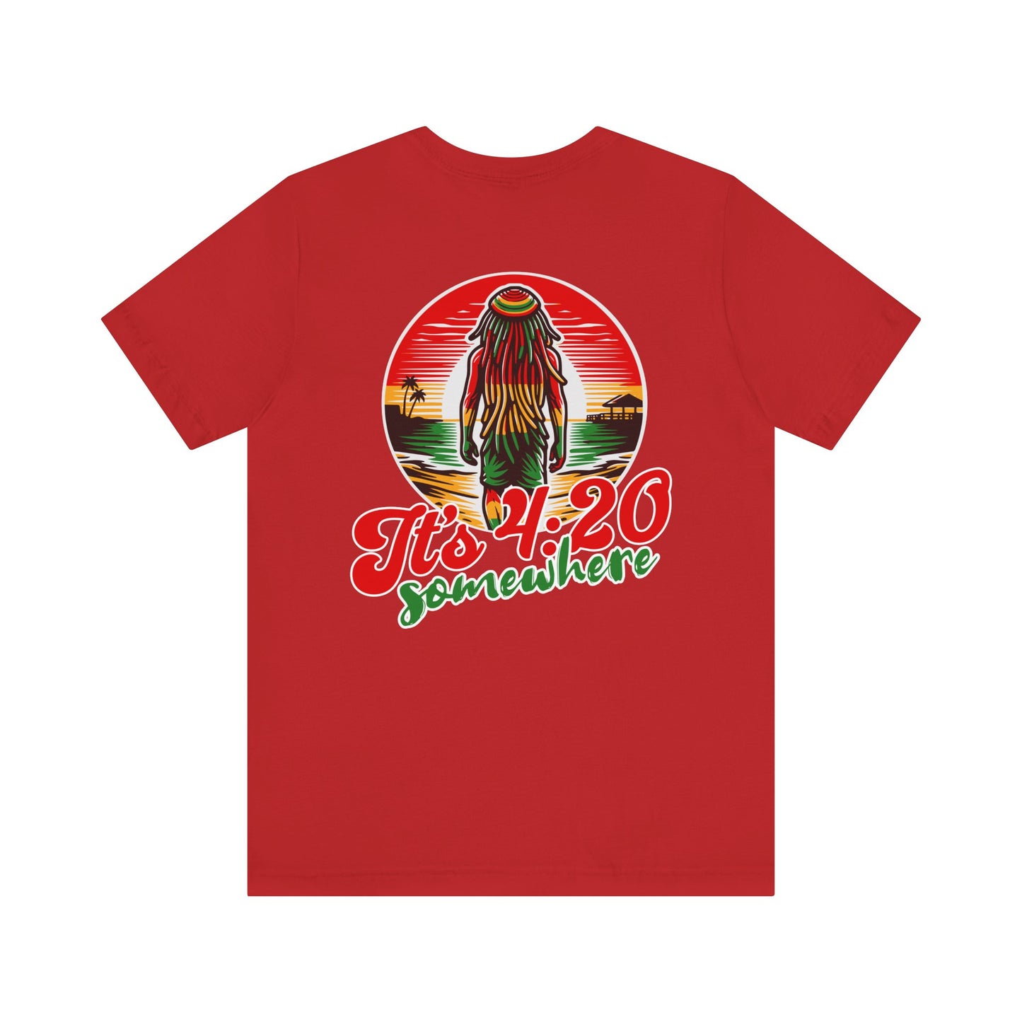 Rasta T-Shirt, Weed Smokers Tee, 420 Shirt, Unisex Jersey Short Sleeve Tee, Casual Stoner Apparel, 420 Somewhere, Rasta Holiday T-shirt