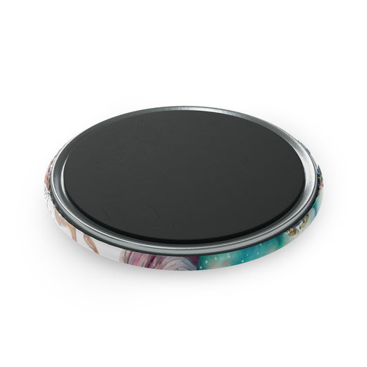 Magical Mermaid Button Magnet - Ocean Decor, Fantasy Gift, Mystical Gifts, Kitchen Decor, Fantasy Deep Sea Lovers