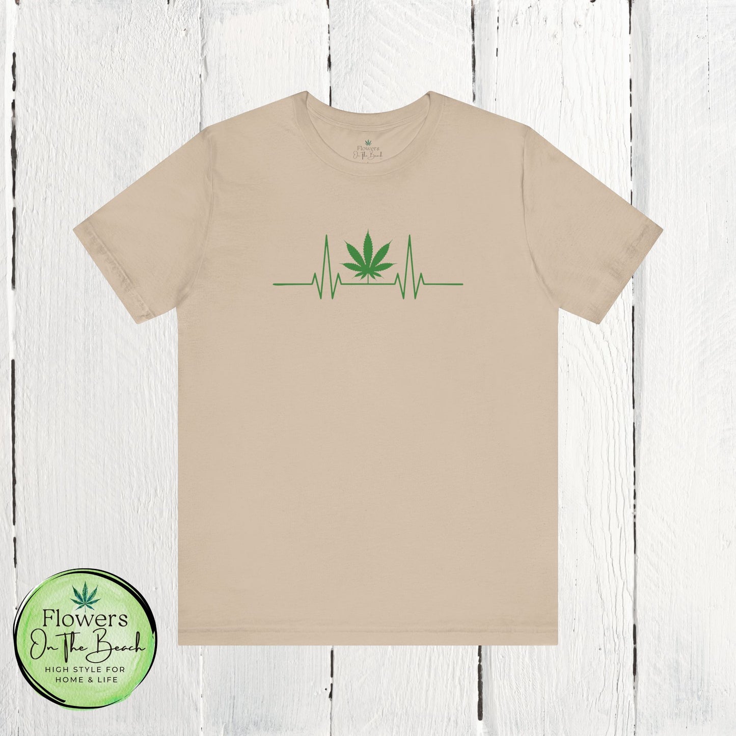 Weed Leaf Heartbeat T-Shirt, Marijuana Plant Tee, Cannabis Lover Shirt, 420 Gift, Unisex Jersey Top
