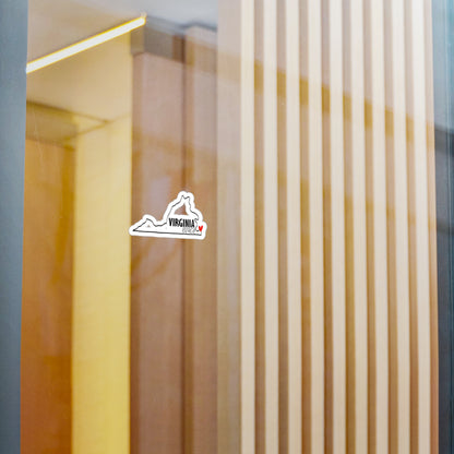 Virginia Beach - Heart Sticker, Colorful Oceanfront Decal, Coastal City Vinyl Decal, Beach Lover Gift, Summer Travel Souvenir, Beach Bum Car