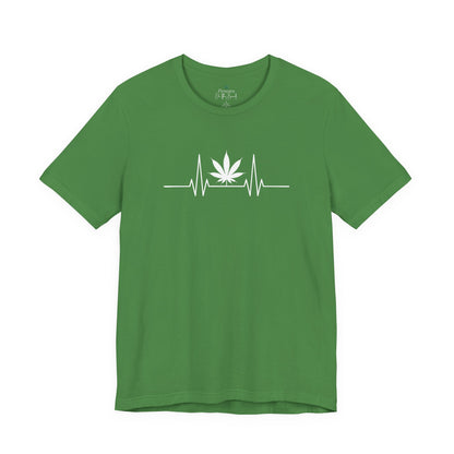 Weed Leaf Heartbeat T-Shirt, Marijuana Plant Tee, Cannabis Lover Shirt, 420 Gift, Unisex Jersey Top