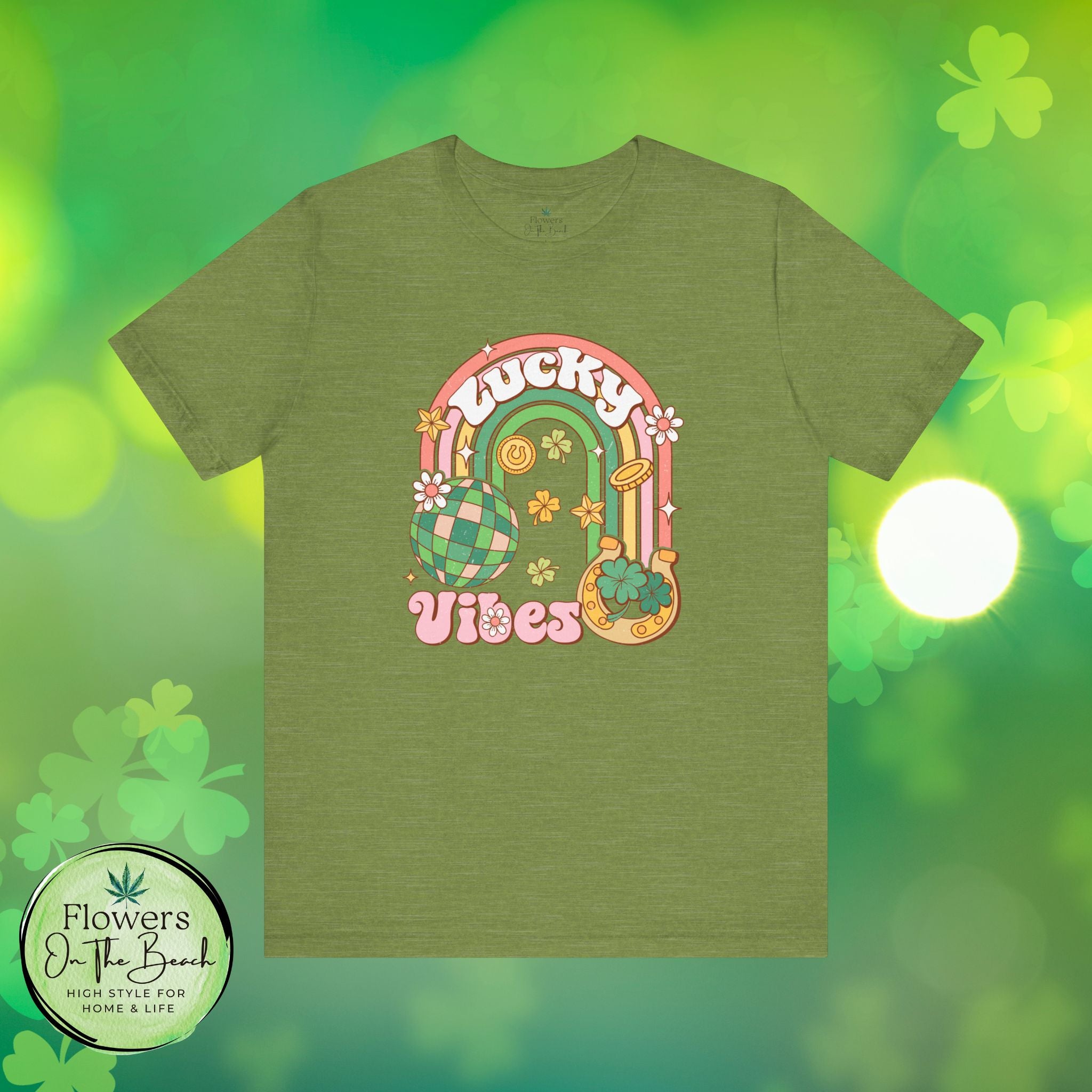 Lucky Vibes Rainbow Pot of Gold Retro Tee