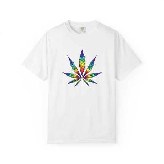 Colorful Cannabis Leaf T-Shirt, Stoner Tshirt Gift