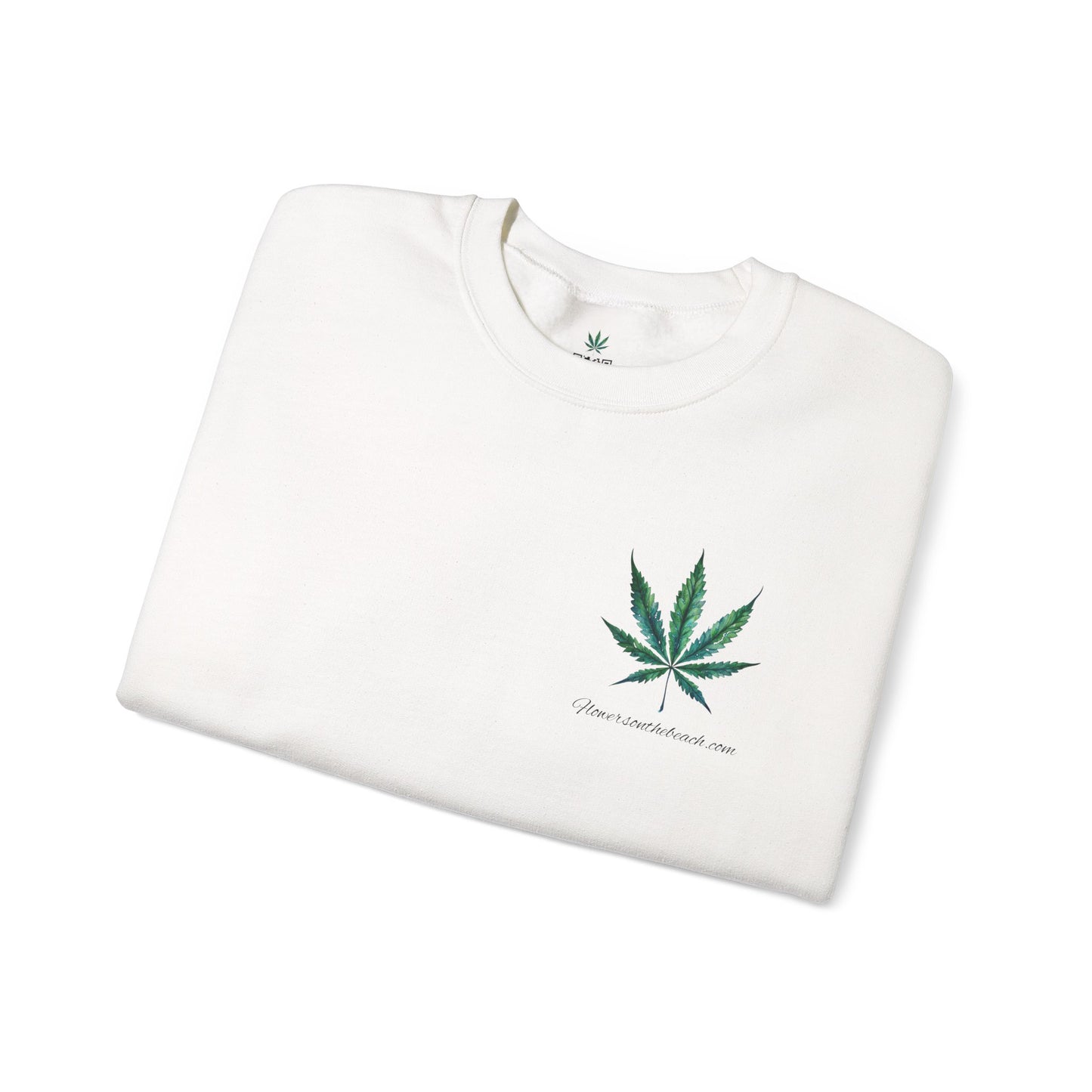 Brand Crewneck, Flowers on the Beach, Stoner Gift, Weed Lover Gift, 420 Gift, Stoner Christmas Gift, Weed Apparel