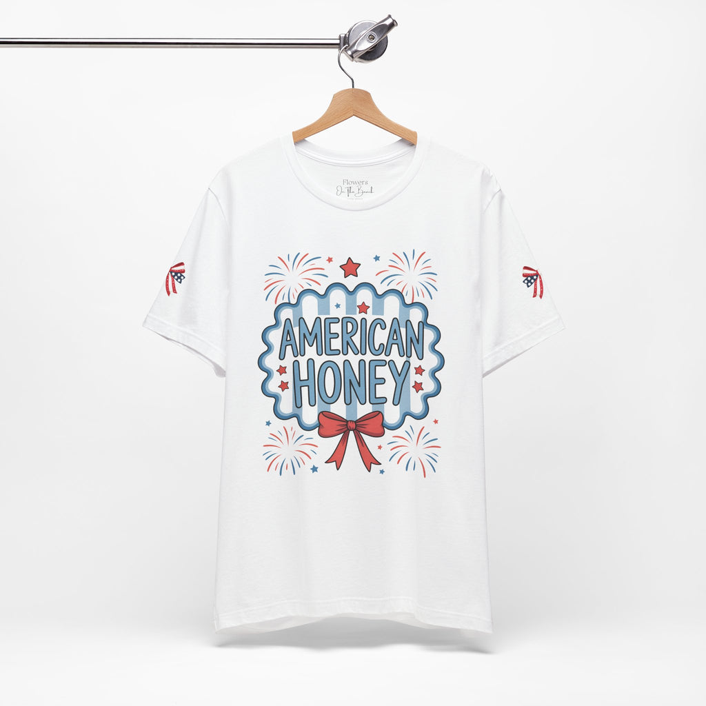 American Honey Fireworks and Bows Tee | Red White Blue Patriotic