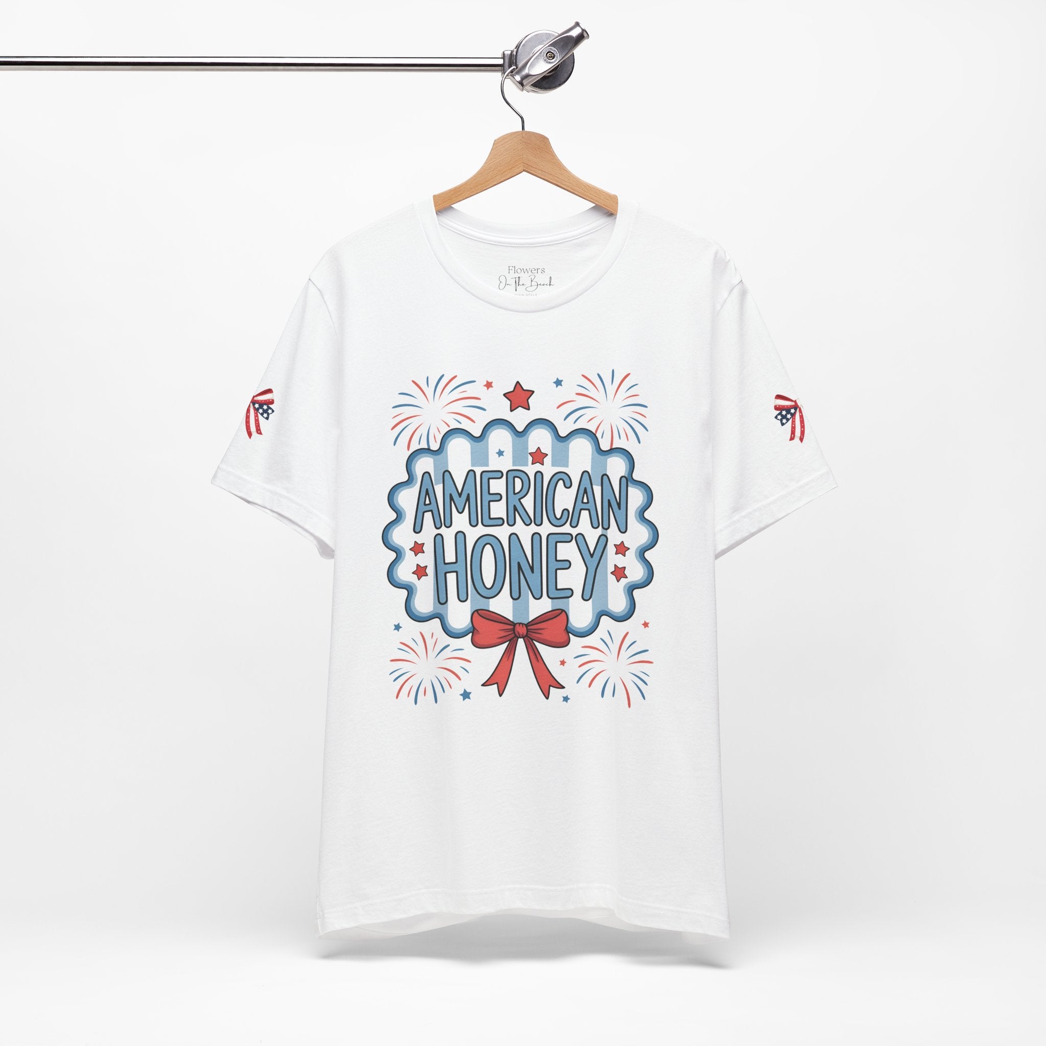 American Honey Fireworks and Bows Tee | Red White Blue Patriotic