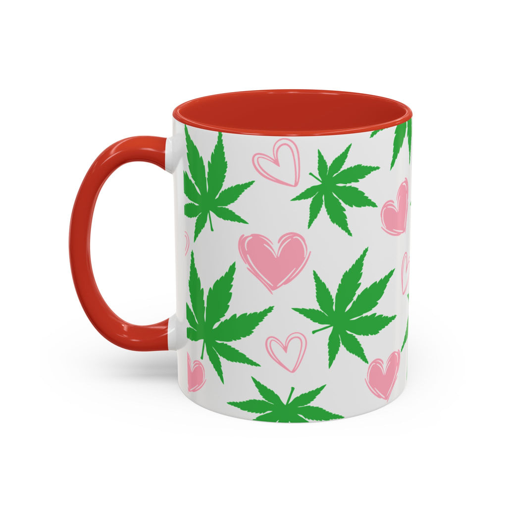 Hearts and Cannabis Ceramic Mug