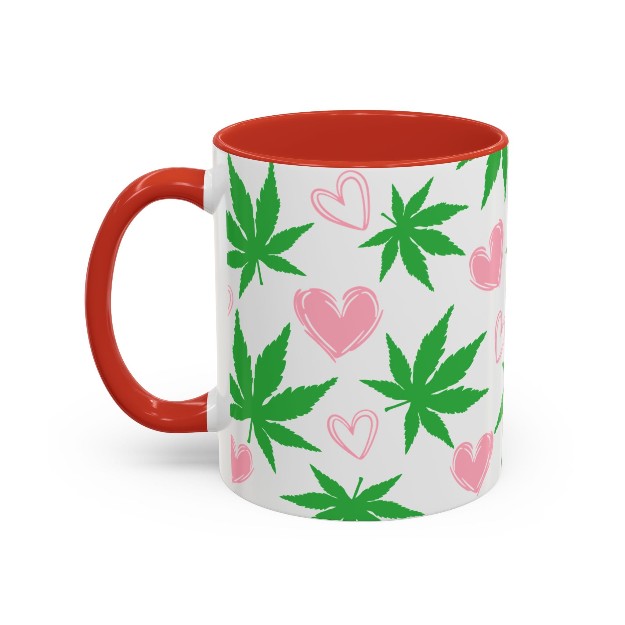 Hearts and Cannabis Ceramic Mug