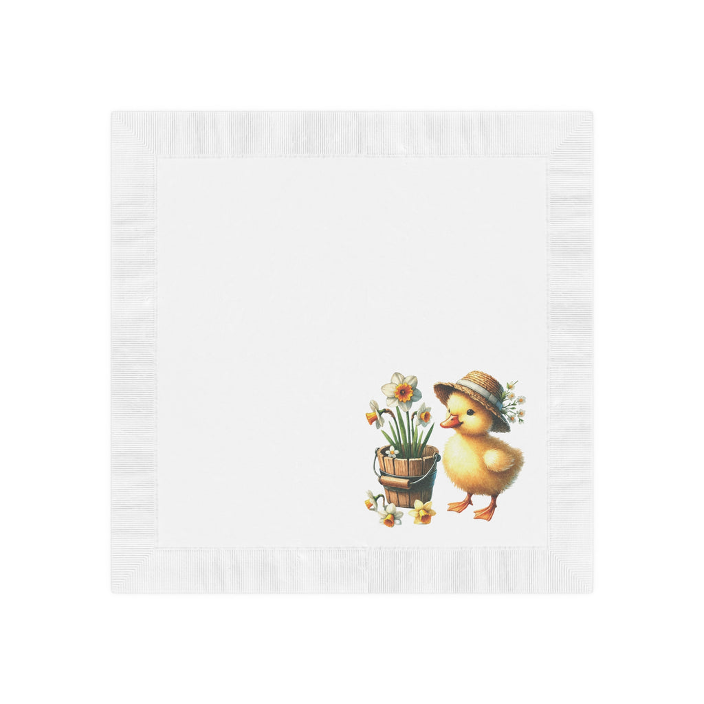 Spring Daffodils & Duck Design Table Napkins