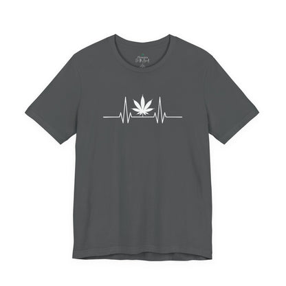 Weed Leaf Heartbeat T-Shirt, Marijuana Plant Tee, Cannabis Lover Shirt, 420 Gift, Unisex Jersey Top