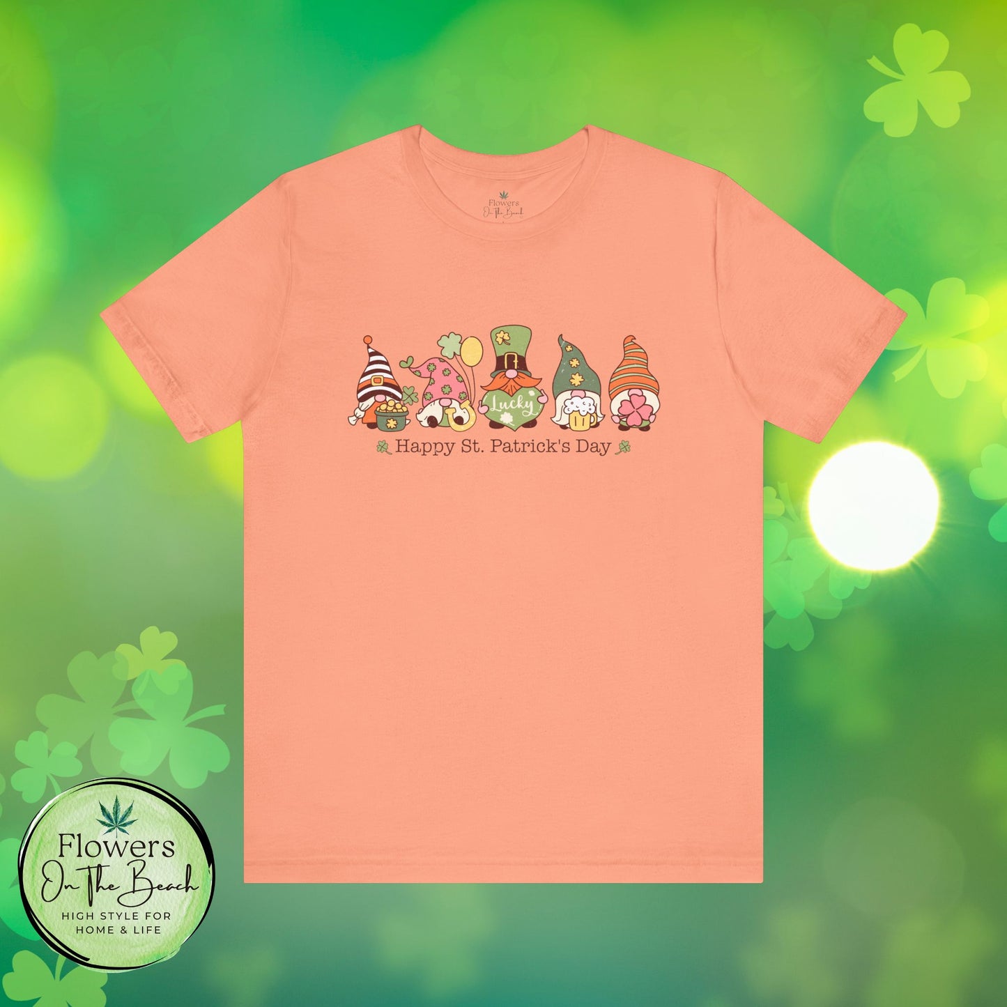 St Patrick's Day Tee, Gnomes Shirt, Happy St Patricks Day T-Shirt, Unisex Jersey, Holiday Gift, Green Clover Top