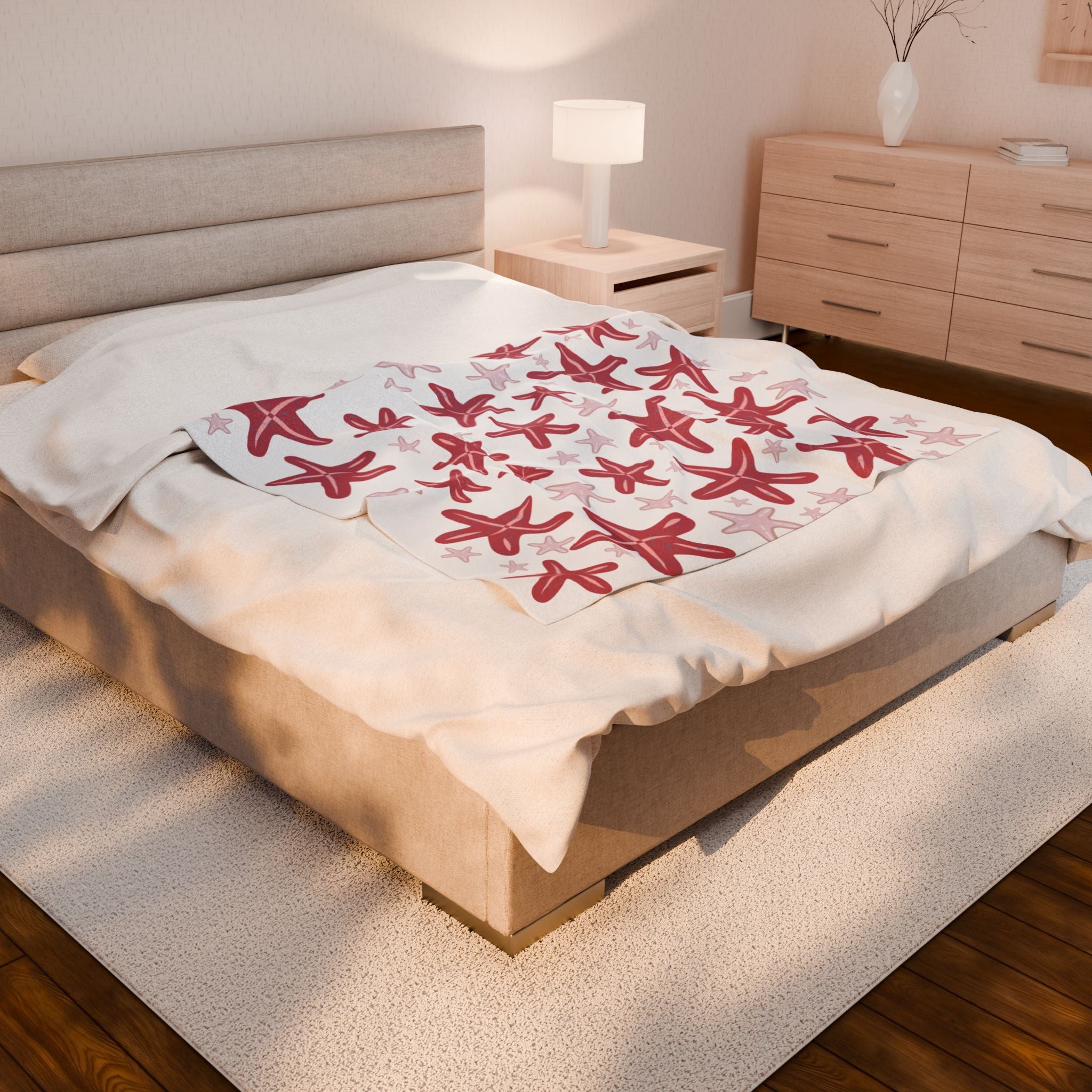 Dark Pink Velveteen Plush Blanket