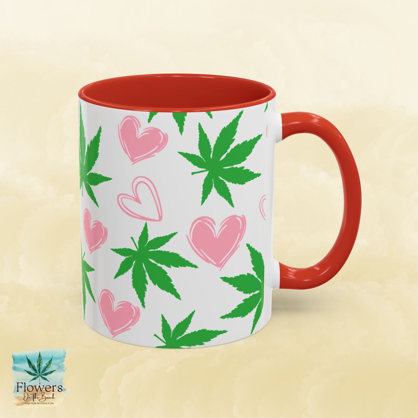 Mug, Simple and Stylish Stoner Valentine's Day Coffee Cup, Romantic Weed Lover Gift, Cannabis Culture 420, 11 or 15oz