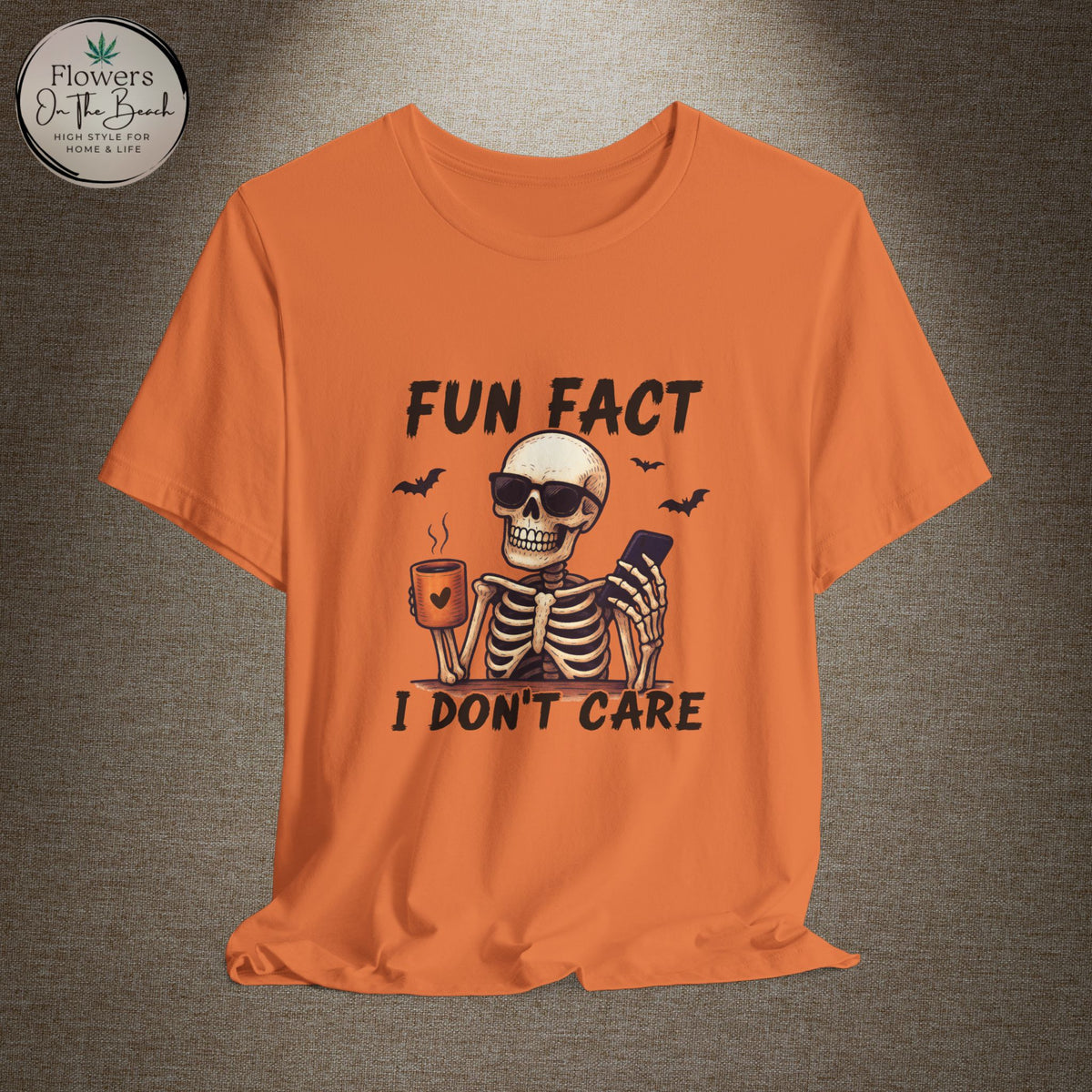 Skeleton 'Fun Fact I Don't Care' Halloween Tee