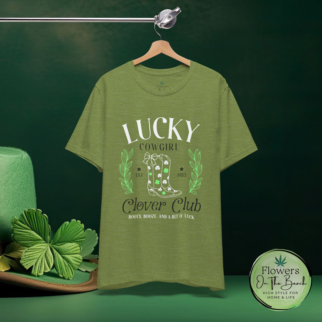 Cowgirl Boots Shamrock Lucky Cowgirl Clover Tee