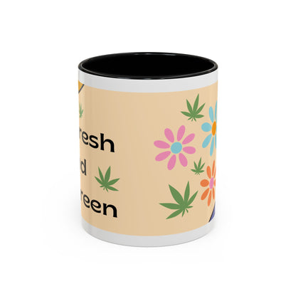 Weed Mug, Stoner Gift Mug, Groovy Stoner Mug, 70s Weed Gift, Groovy Weed Mug, Hippie Gift Mug, Accent Coffee Mug (11, 15oz)