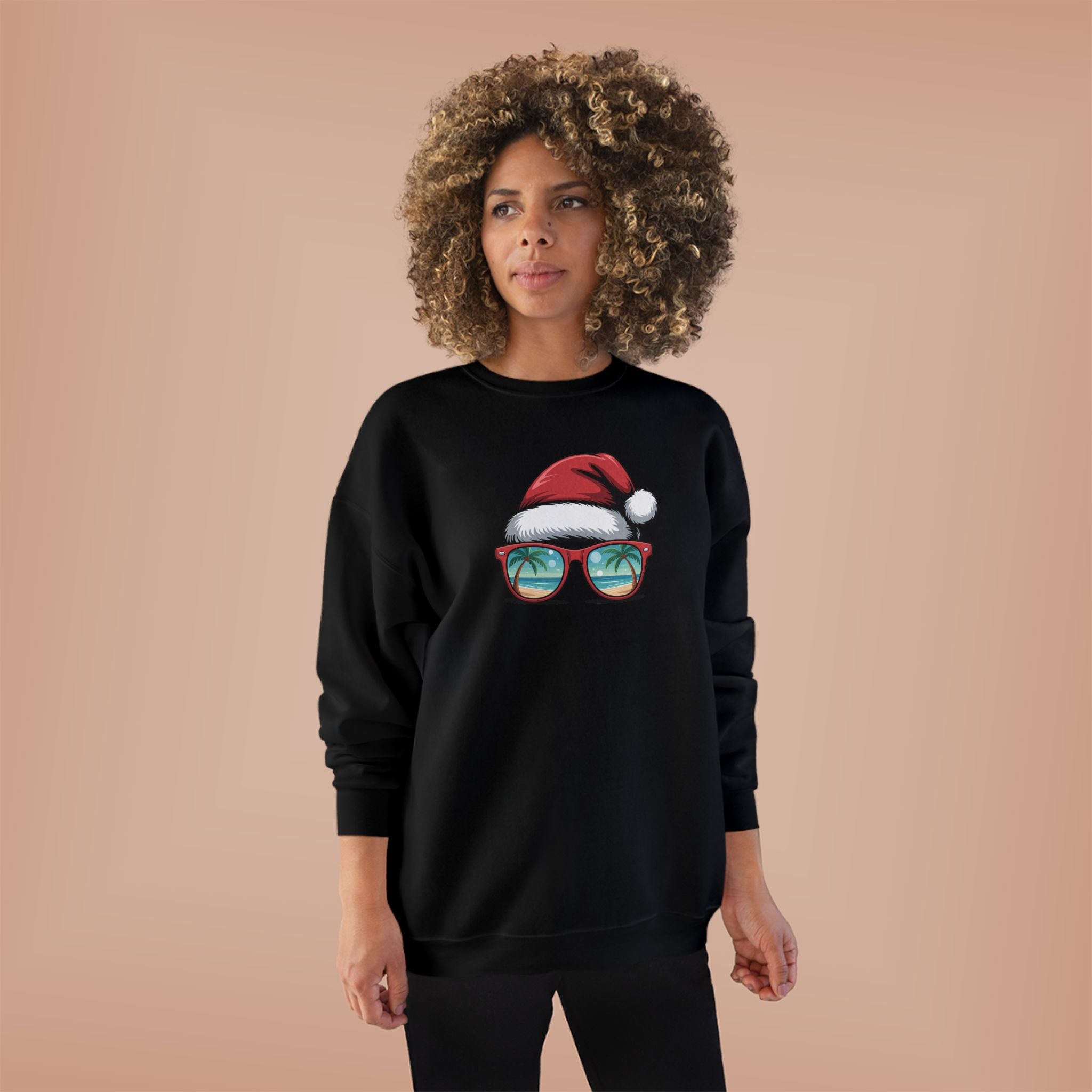 Beach Christmas Santa with Shades Sweatshirt