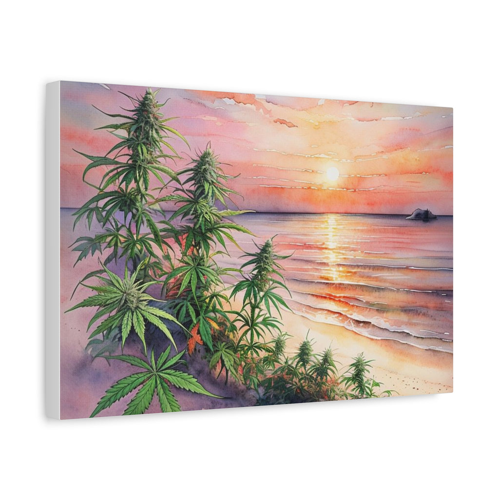 Cannabis Flowers on the Beach Wall Art