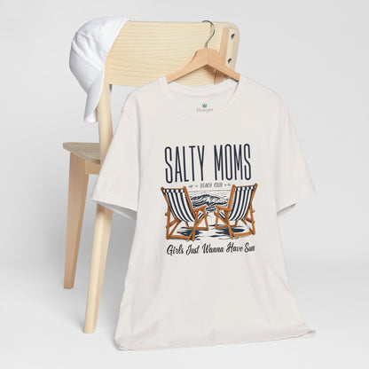Salty Moms Beach Club Tee, Beachy Mom Tshirt, Beach Mom Theme Shirt, Coastal Mom Apparel, Gift for Mom, Beach Lover Mom