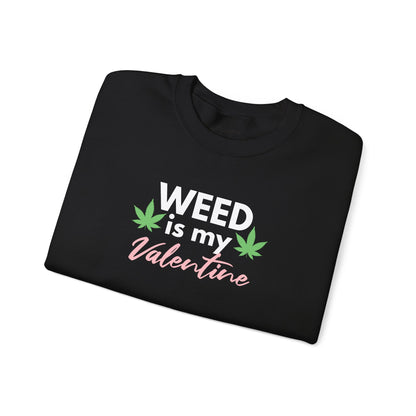 Valentine's Day Weed Long Sleeve Sweatshirt, Unisex Shirt Gift, Weed Lover Clothing, Funny Valentine Apparel, Cannabis Crewneck Jumper,