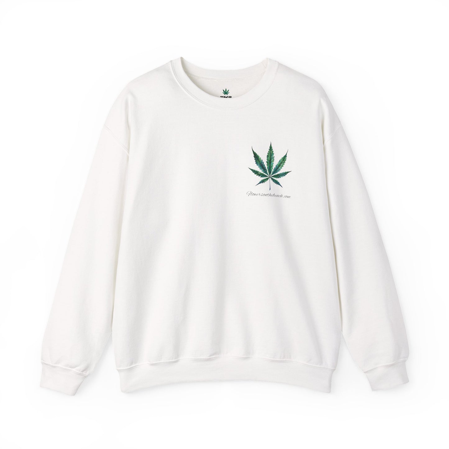 Brand Crewneck, Flowers on the Beach, Stoner Gift, Weed Lover Gift, 420 Gift, Stoner Christmas Gift, Weed Apparel