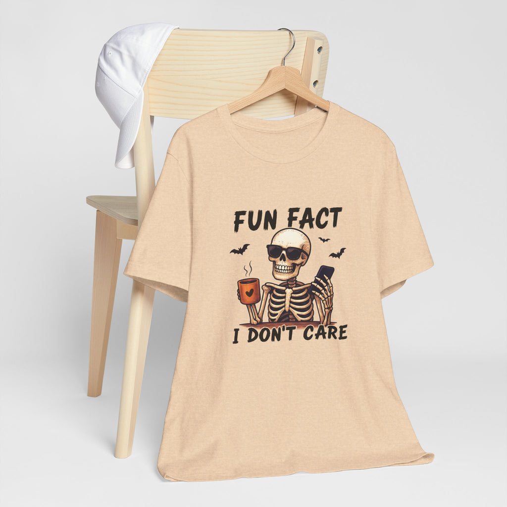 Skeleton 'Fun Fact I Don't Care' Halloween Tee