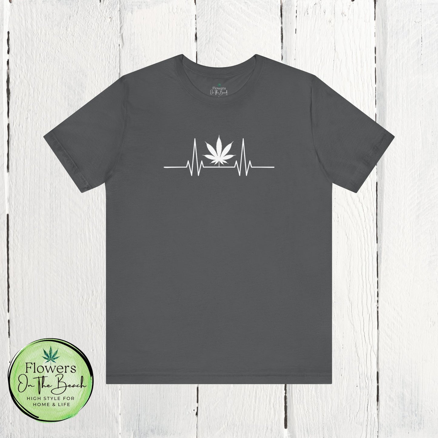 Weed Leaf Heartbeat T-Shirt, Marijuana Plant Tee, Cannabis Lover Shirt, 420 Gift, Unisex Jersey Top