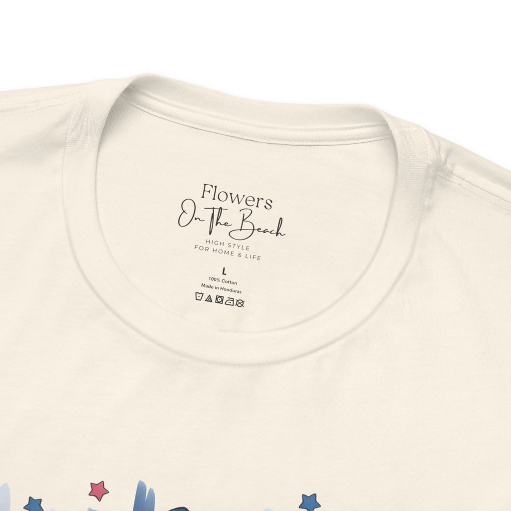 All-American Girl Highland Cow T-Shirt — Patriotic Cute Cow Tee