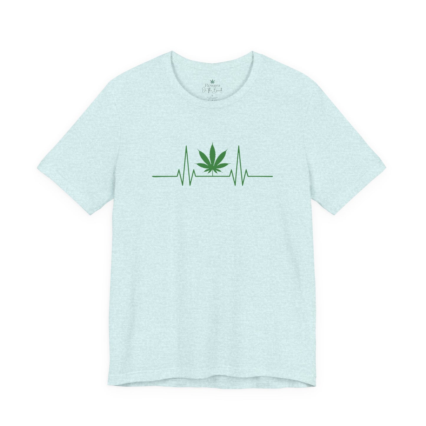 Weed Leaf Heartbeat T-Shirt, Marijuana Plant Tee, Cannabis Lover Shirt, 420 Gift, Unisex Jersey Top