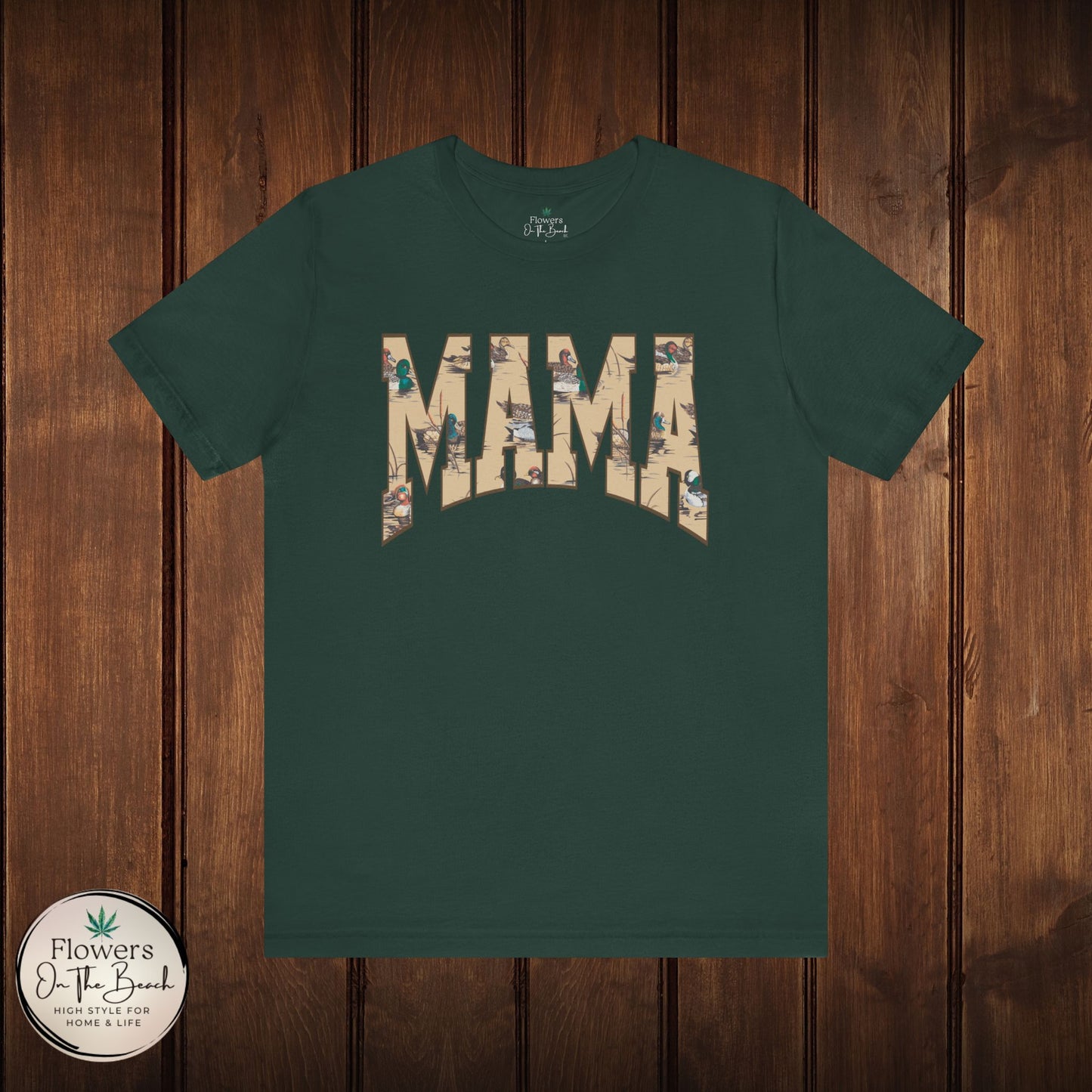 Mama Varsity Letters Duck Tee, Personalized Mama Tee, Mallard Duck Theme Shirt, Country Mama Apparel, Gift for Mom, Wildlife Lover Shirt