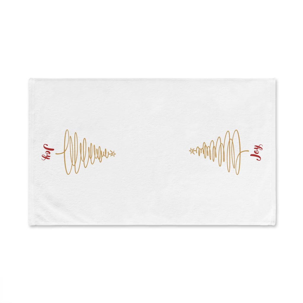 Joy - Minimalist Gold Christmas Tree Hand Towel
