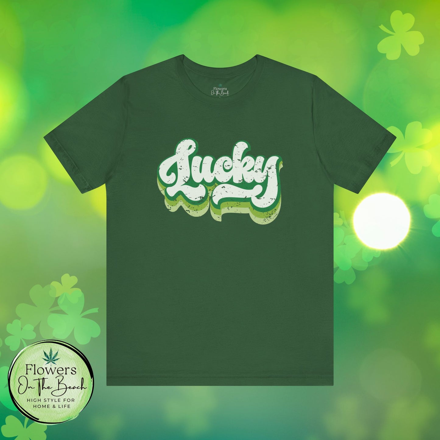 St Patrick's Day Lucky Tee, Simple Retro Unisex Jersey Shirt, Irish Shamrock Top, Green Clover T-Shirt Gift, Vintage Festival Clothing